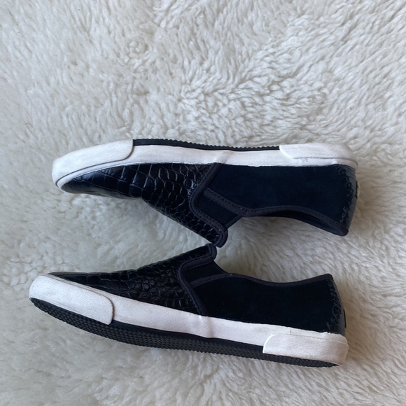 UGG Black Croc Embossed Slip On Sneakers - Picture 6 of 13